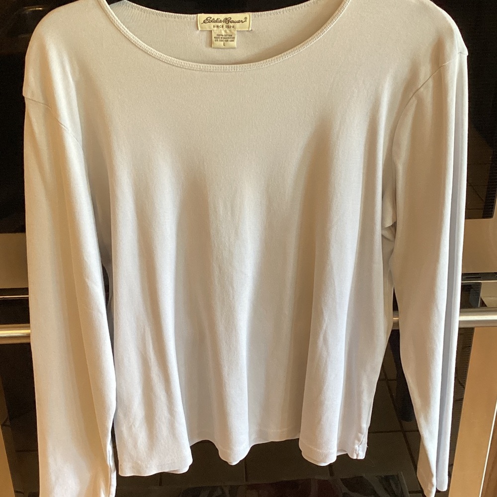 Eddie Bauer Women's Light Blue Long Sleeve Tee